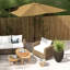 Parasol de patio rectangulaire de 6,5 pi x 10 pi, café, avec fonction d'inclinaison et de manivelle pratique, protection 50+ pour table d'extérieur, grande manivelle forte, inclinable, couleur café,