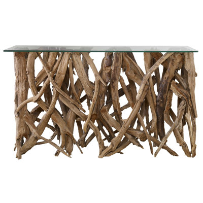 Mendes 59'' Glass Top Console Table