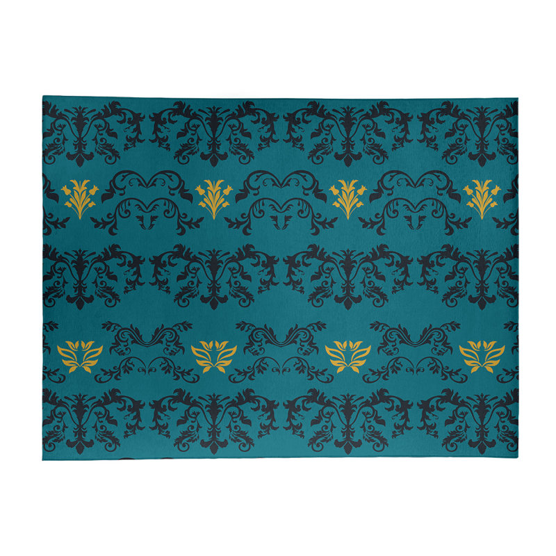Damask Indoor Rug, Rectangle 9' x 12'