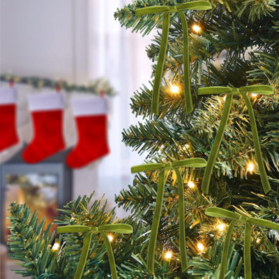 48 pièces de velours de Noël arcs pour arbre, rubans rétro ornements pour guirlande couronne cadeau emballage cadeau sac de boulangerie bonbons sacs bricolage artisanat décoration des fêtes