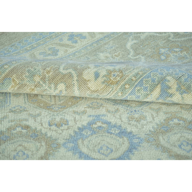 Hand Knotted Wool Area Rug in Beige/Brown, Rectangle 6' x 9'