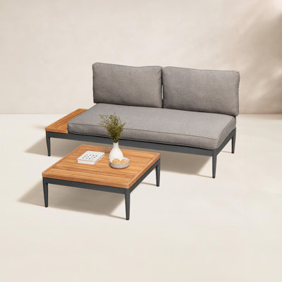 Bernier 2-Person Teak Patio Seating Group