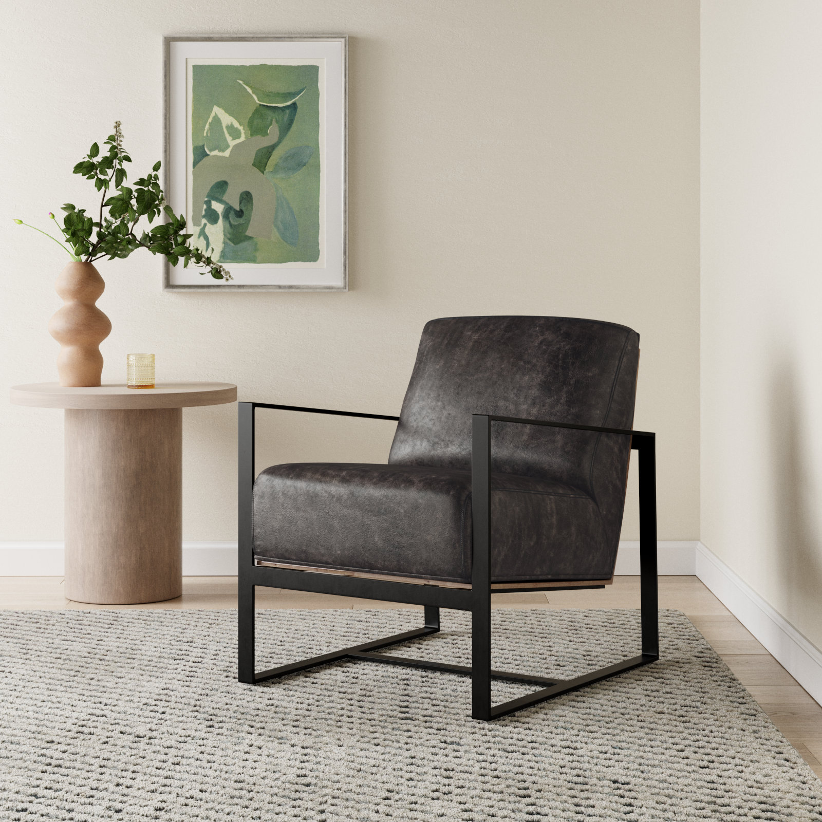 Tiggy Genuine Leather Armchair