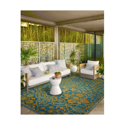 Tapis décoratif doré traditionnel et lavable