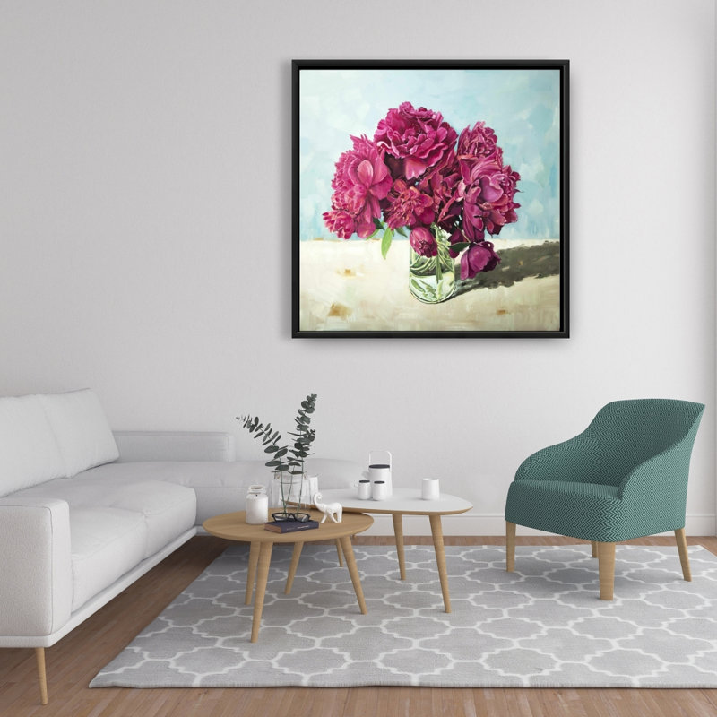 Fuchsia Peony Print On Canvas