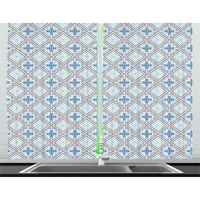 Geometric Tailored Kitchen Curtain