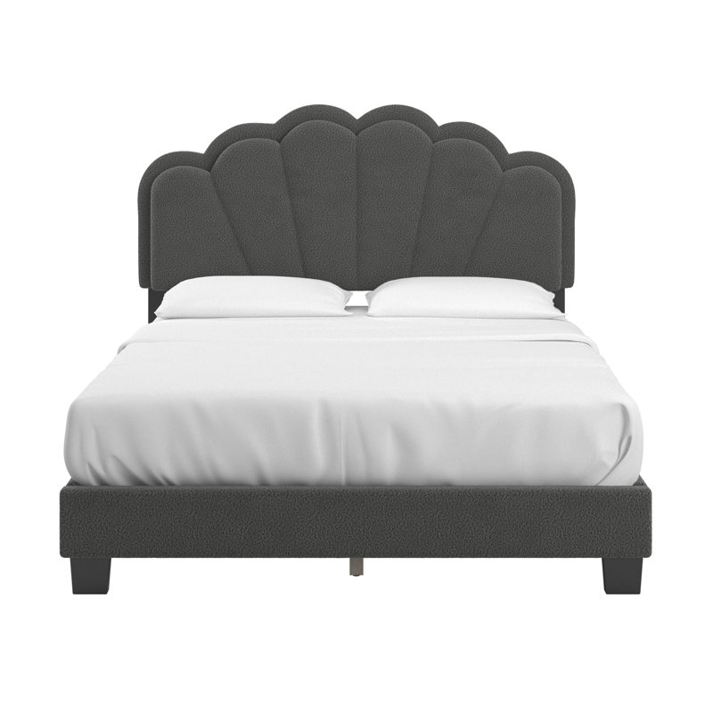Lit plateforme grand Yulee, Gris
