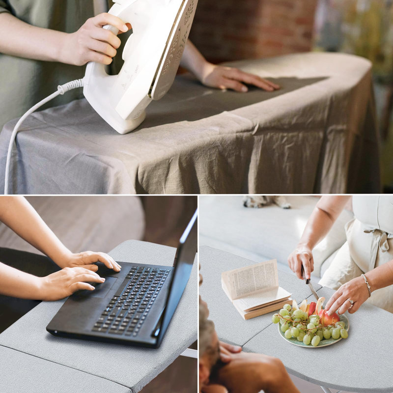 Small Ironing Board Tabletop With Iron Rest, Foldable Mini Iron Board With Cotton Cover,Folding Portable Travel Ironing Table For Spacing Saving 32"X12"