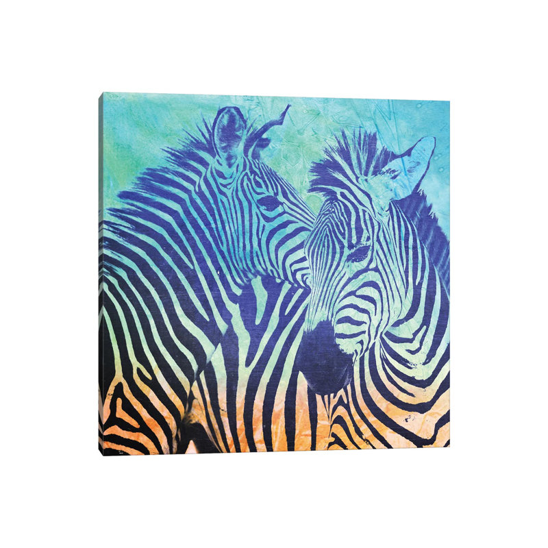 Zebras by Vin Zzep - Wrapped Canvas Print, 45.72 cm H x 45.72 cm W