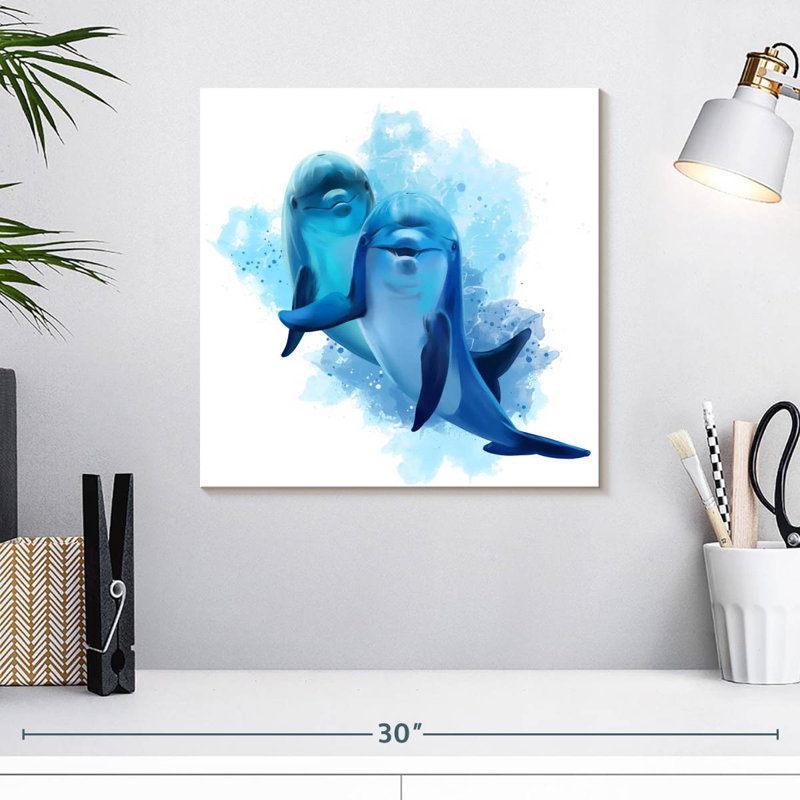 Brampt Dolphins Splash, 16" H x 16" W