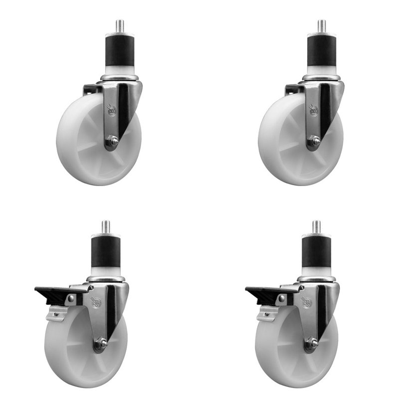 Ensemble de roulettes extensibles pivotantes en nylon 1-7 / 8 pouces à 2 roues SCC