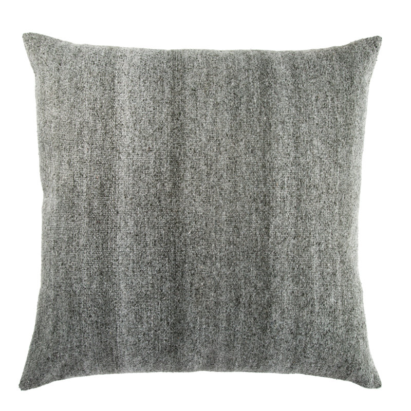 Housse de coussin carré synthétique Truman, Gris foncé