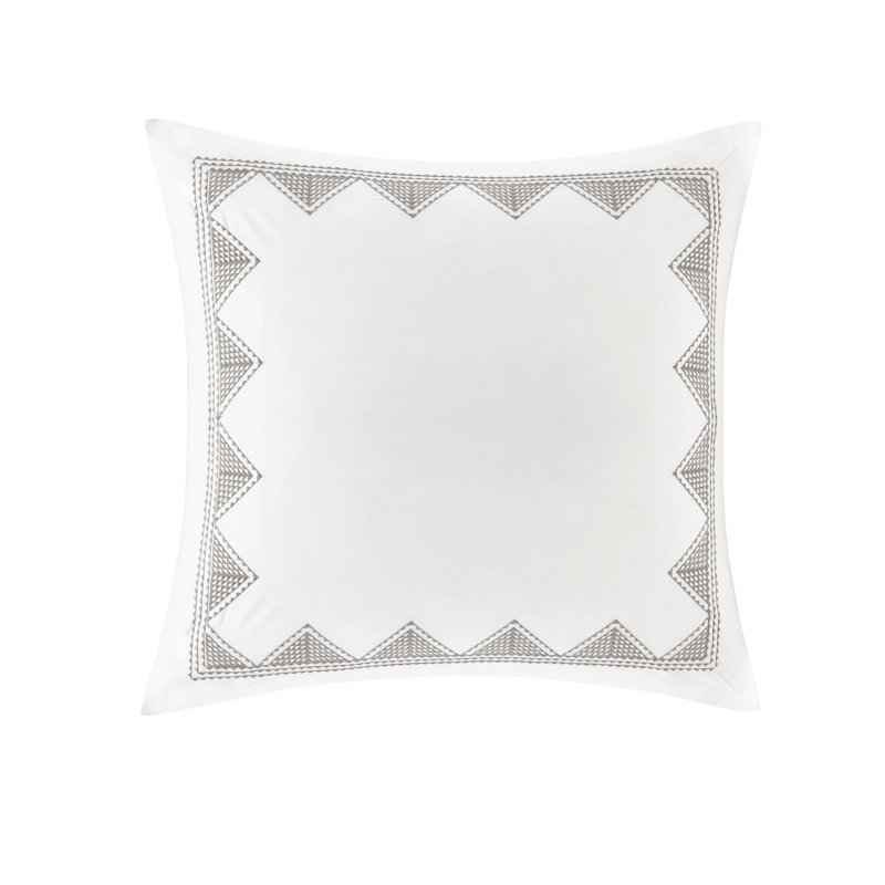 Isla Cotton Embroidered Euro Sham, White