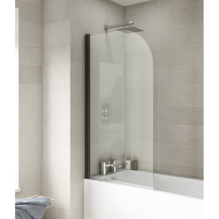 Pacific 1440mm H Semi-Frameless Bath Screen with Clear Glass