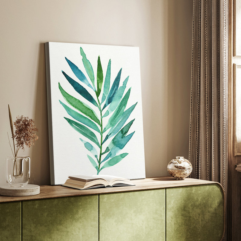 Palm Frond Flow I -Custom Wrapped Gallery Cavas, 36" H x 24" W