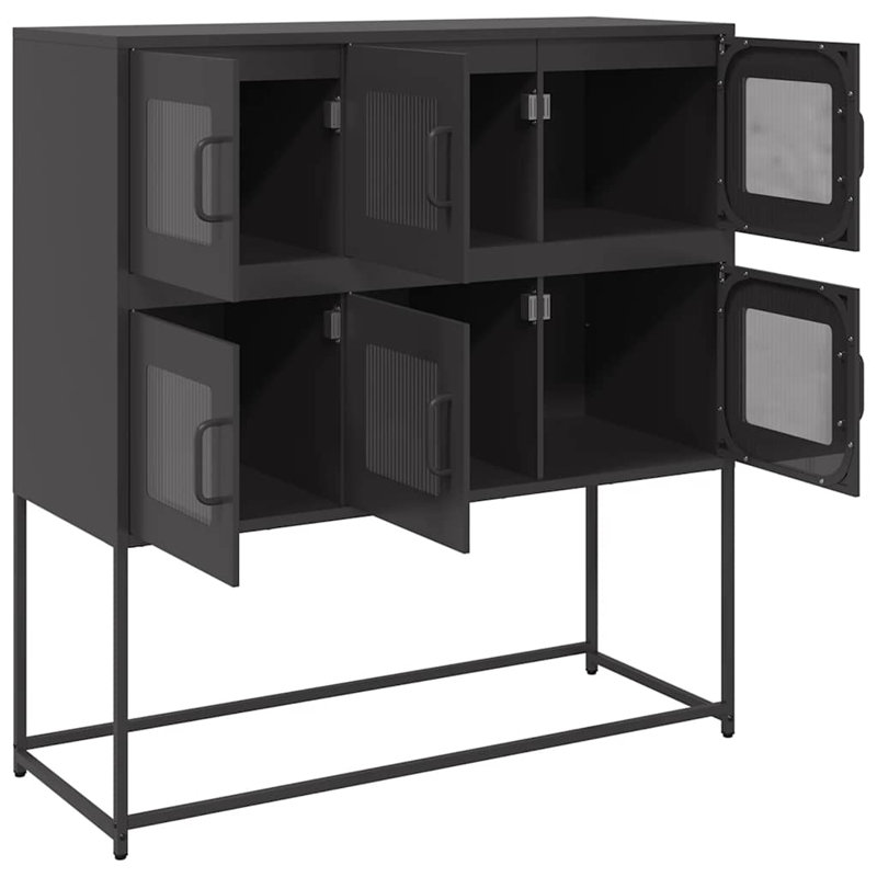 Sideboard 100.5X39x107 Cm Cold-Rolled Steel, Black