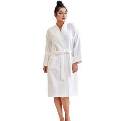 Ingobert Cotton Terry Cloth Girl / Woman+ Mid-Calf Bathrobe with Pockets