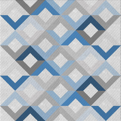 Tapis bleu/gris à motifs