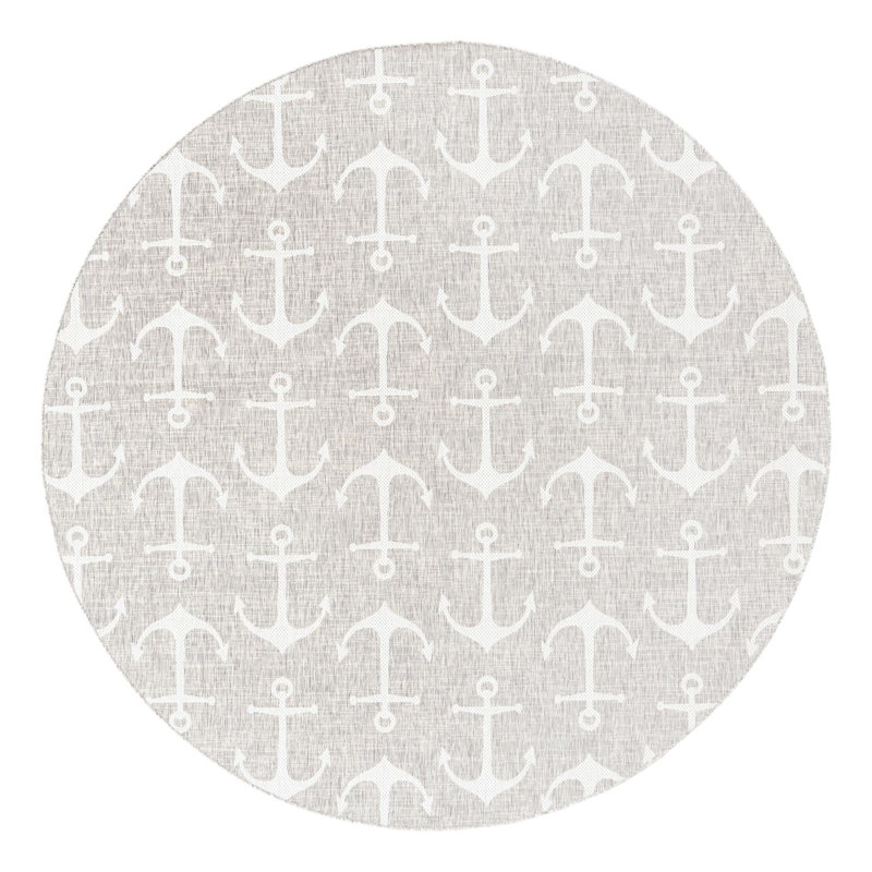 Tapis intérieur / extérieur Brentwood, Gris, Rond 10pi