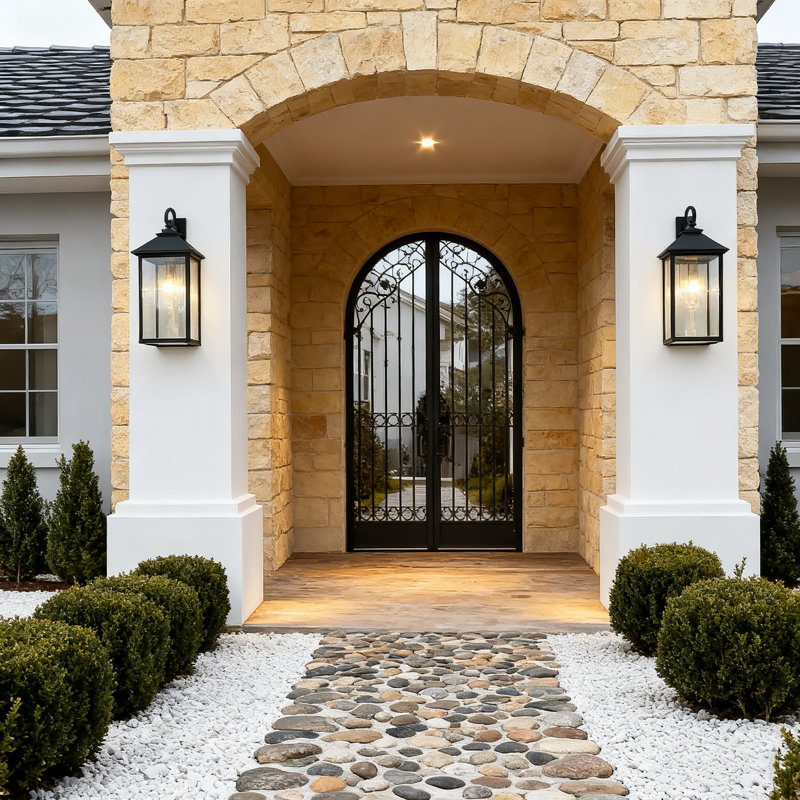 2 Units 12w Outdoor Led Crystal Wall Light, Waterproof Transparent Lamp – Perfect For Patio/doorway/entryway/hallway, Modern Design, Rust-proof Aluminum+crystal Shade, Multi-weather Resistant