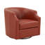 Fauteuil demi-tonneau pivotant en cuir Grain-1577049647