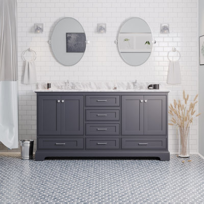 Larosa 72'' Double Bathroom Vanity with Top