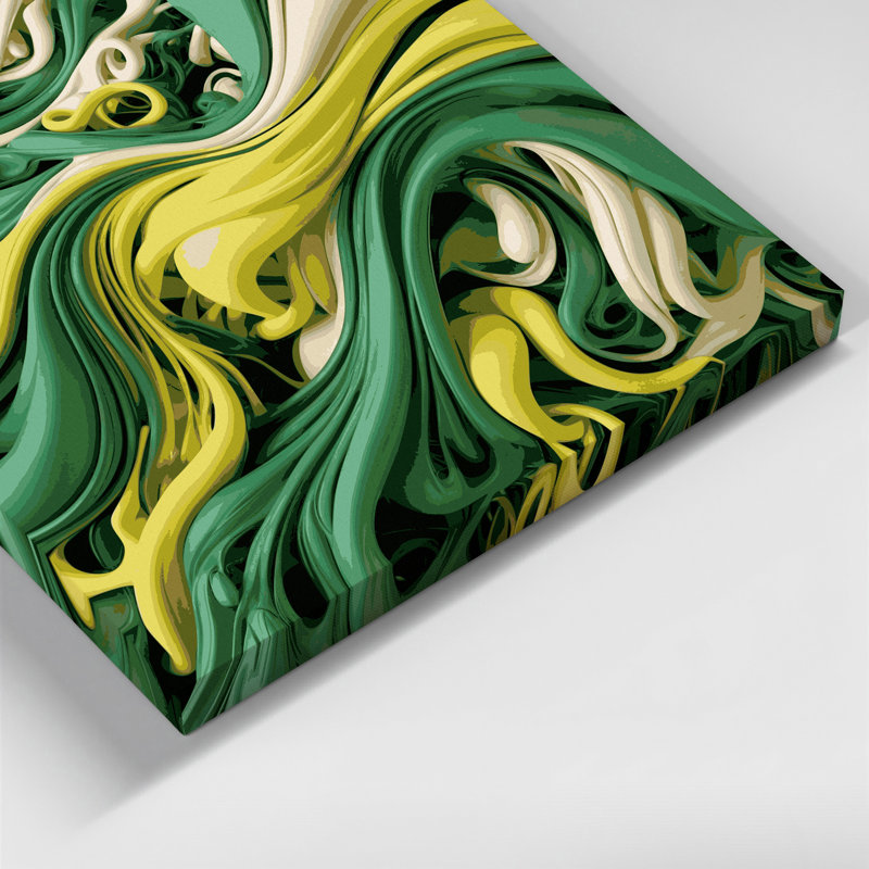 Art mural sur toile Biomorphic Abstraction 58, H 12 po x l 18 po