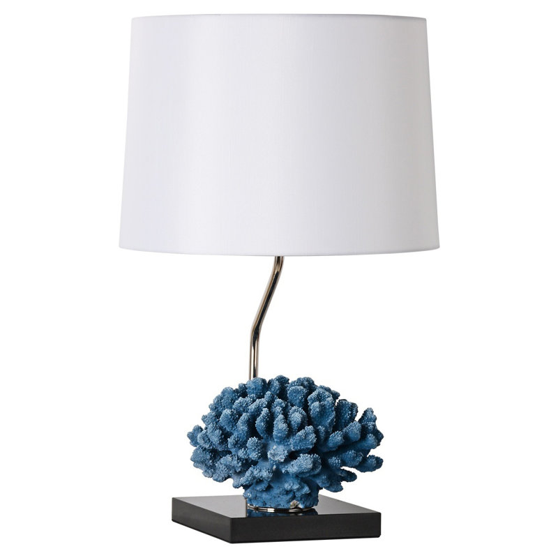 Mycia 25.59" Nickel/Black/Blue Table Lamp