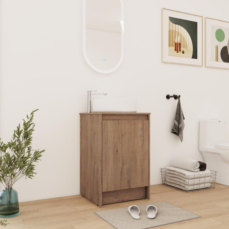 Meuble-lavabo simple 20 po avec comptoir en céramique, Blanc