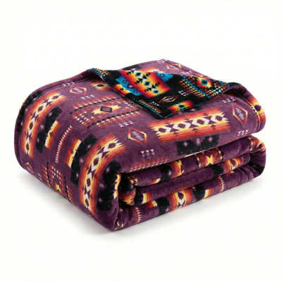 Plush Western Fleece Blanket, Double Sided