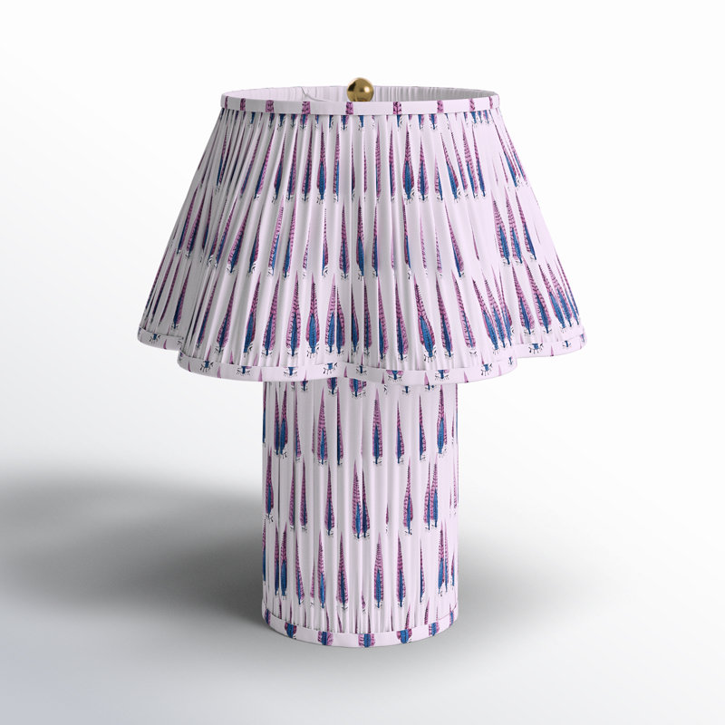 Lampe de table en jute et coton Corrine, Mauve