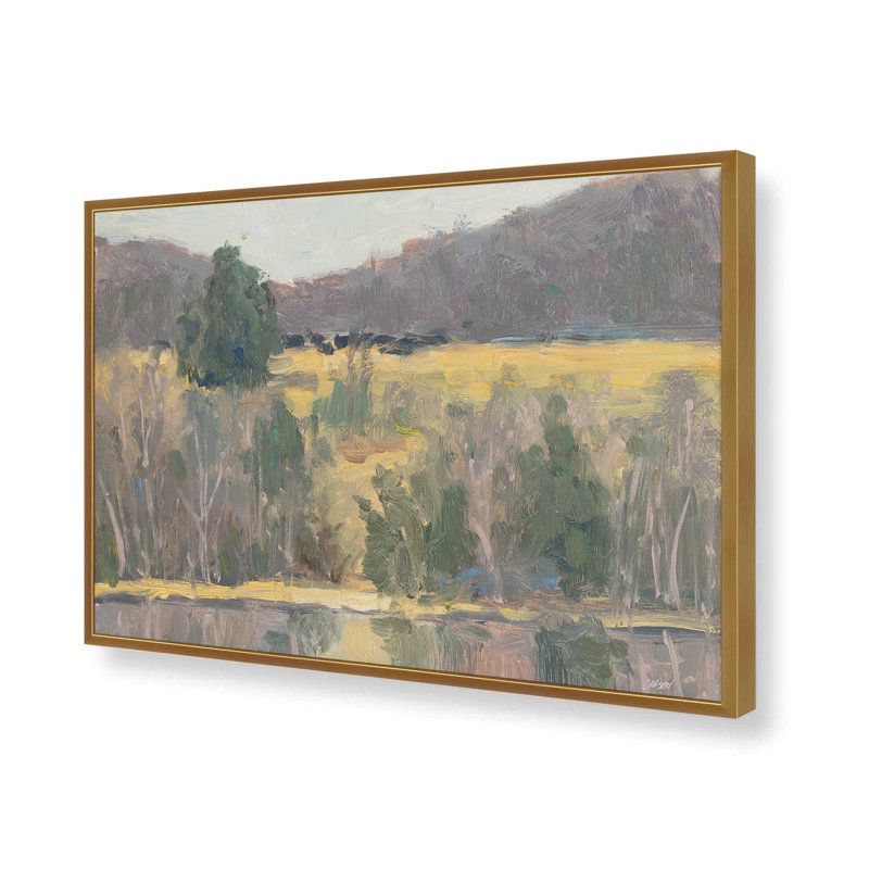 «Winter Reflections» par Carson Overs passer, reproduction d'art, H 30 po x l 40 po, Doré
