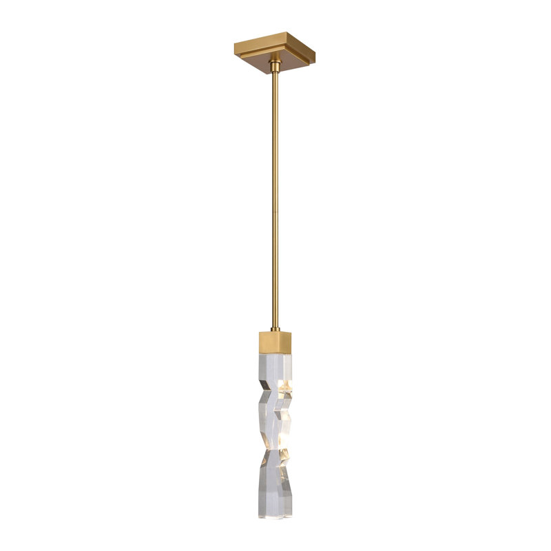 Mamadim Pendant, 63.25" H x 2" W x 2" D, Aged Brass