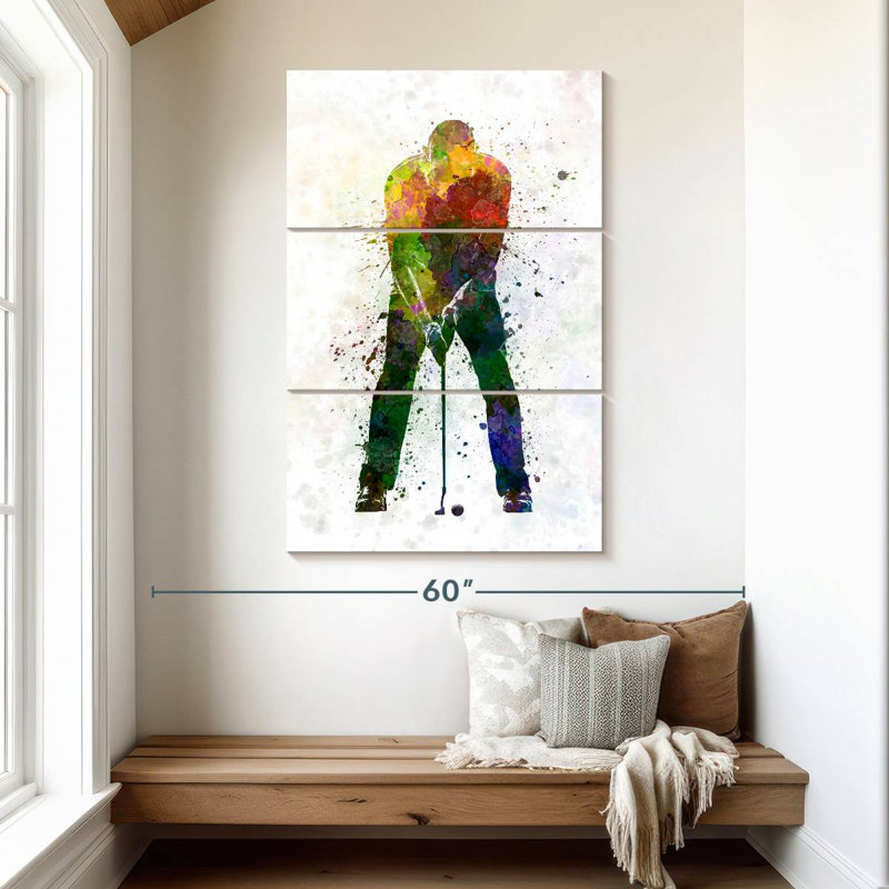 Silhouette de golfeur Sirci, H 32 po x l 20 po