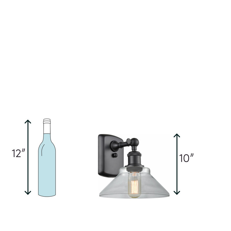 Newton St Loe Armed Sconce, Matte Black, Incandescent, Clear