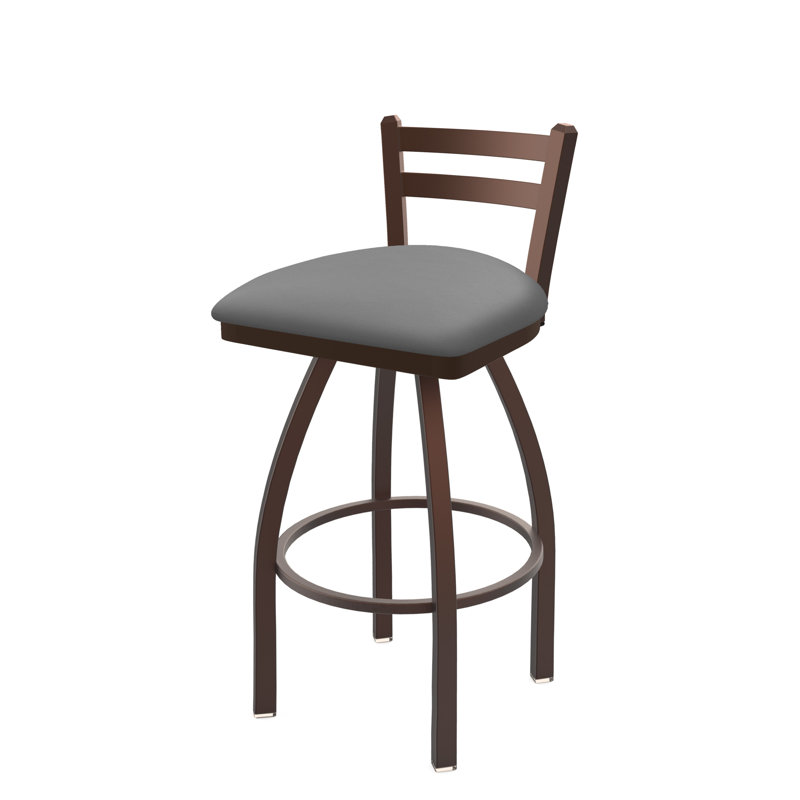 Tabouret de bar et de comptoir 411 Jackie, Vinyle - gris Folkstone Canter, Bronze
