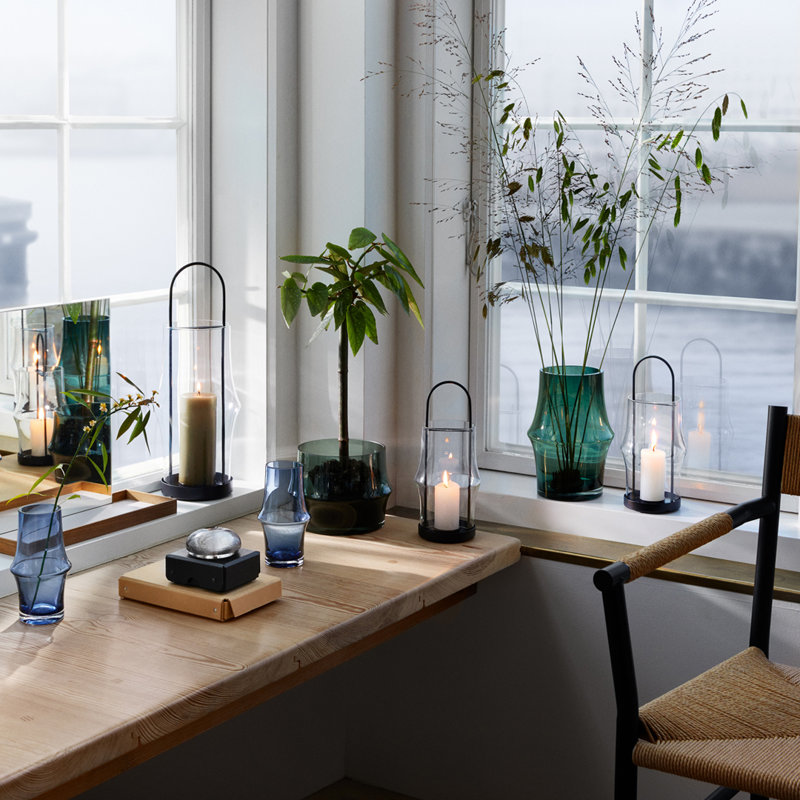 Arc Handmade Glass Table Vase, Dark Blue