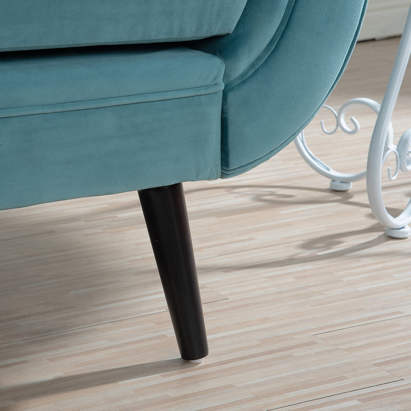 Chaise longue avec accoudoirs à volutes, Vert, Noir