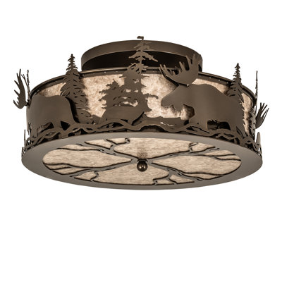 Rustic Lodge Semi Flush Mount
