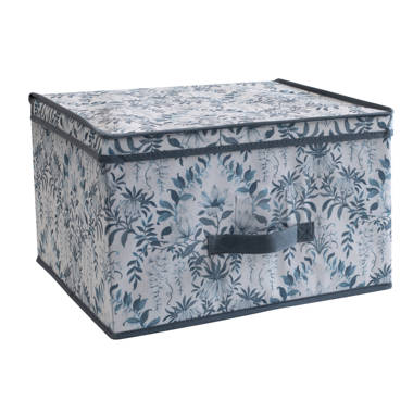 Floral Leaf Collection Foldable Fabric Storage Bins - Green and