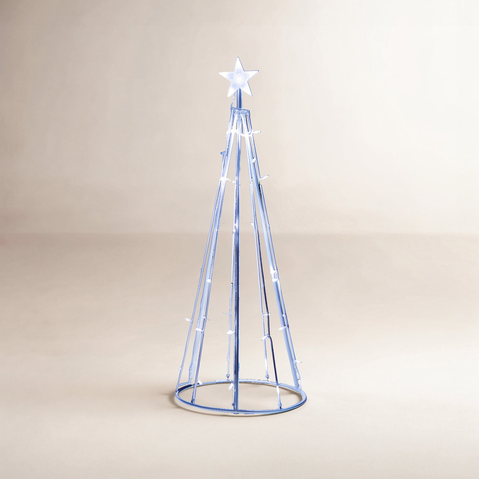 5' LED Lighted Cone Christmas Tree, Clear