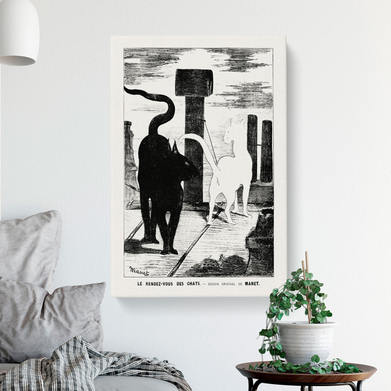 The Cats Rendezvous Vol.2 by Edouard Manet - Wrapped Canvas, 50cm H x 35cm W x 3cm D