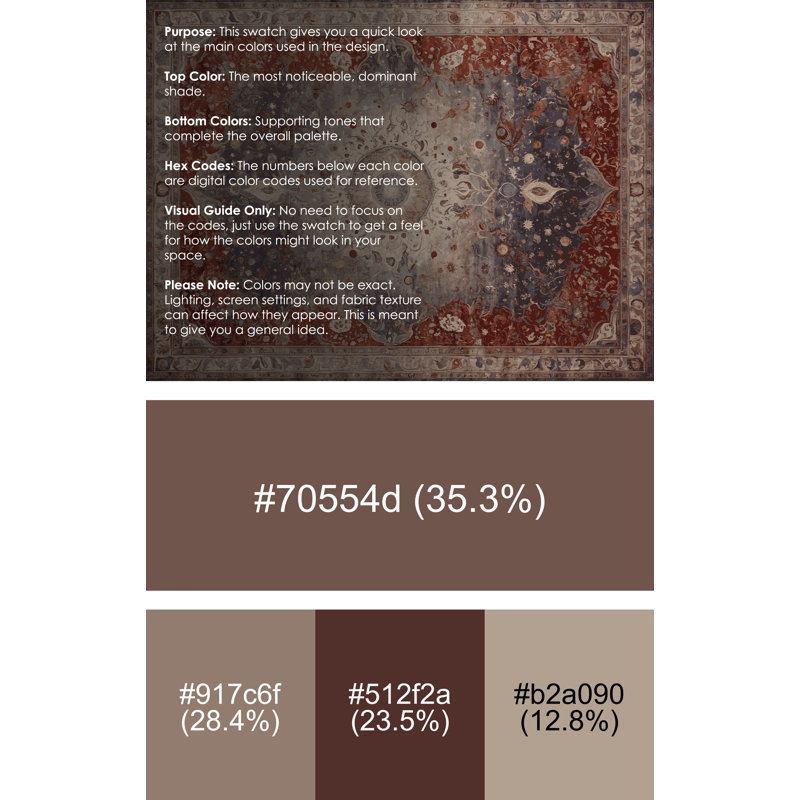 Machine Washable Brown Area Rug, Square 7'