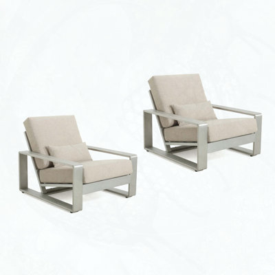 2-Pack Aluminum Lounge Chairs with Ergonomic Design, Lightweight, Eco-Friendly, for Indoor/Outdoor