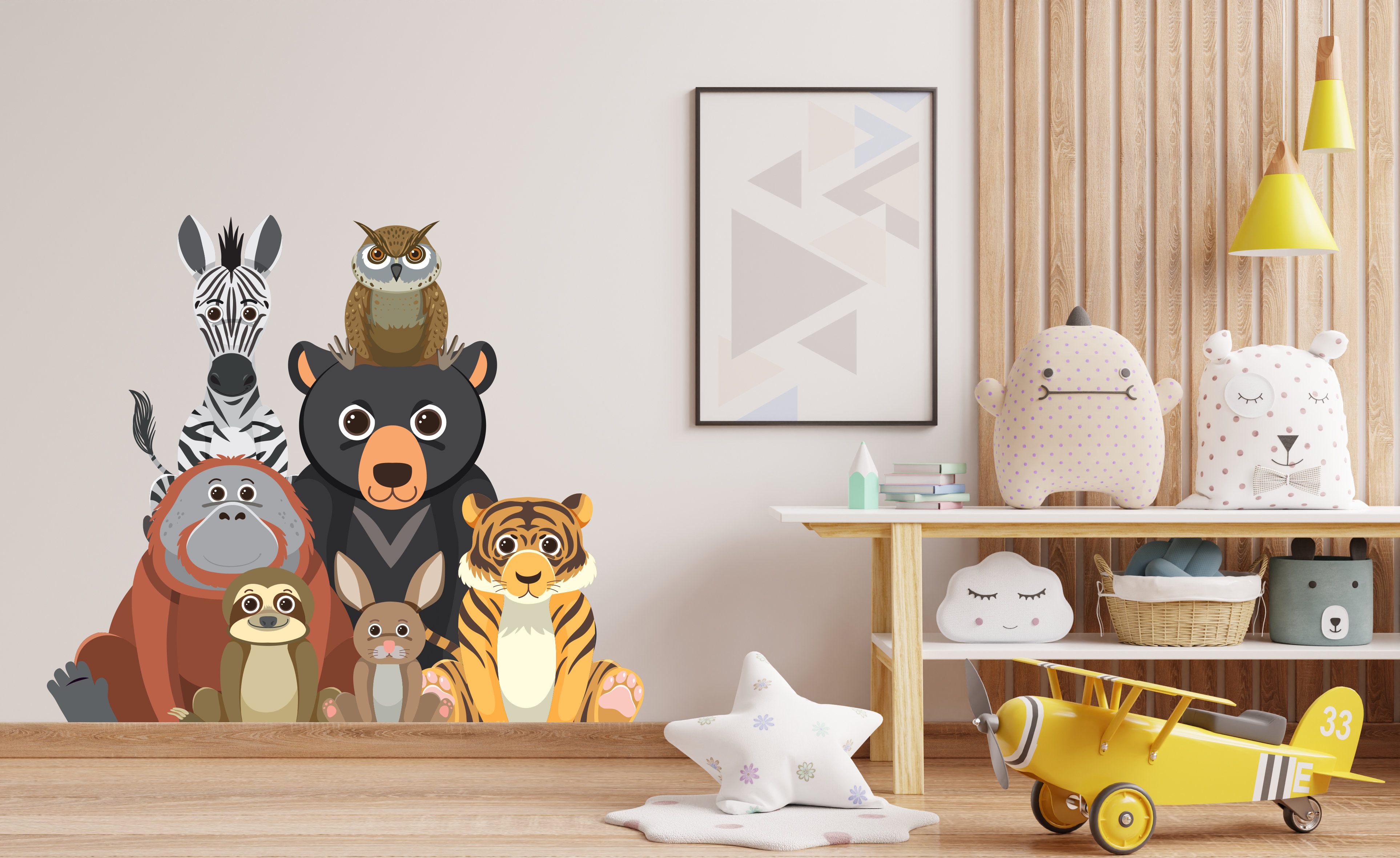 Trinx Cartoon Animals Set Wall Decal, Kids Bedroom Wall Sticker