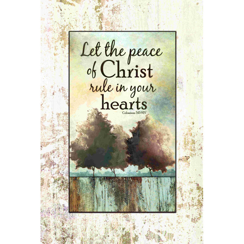 Peace Trees - Wrapped Canvas Textual Art, 18" H x 12" W  