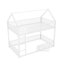 Lit superposé simple en métal avec clôture et porte en métal, blanc-902918572