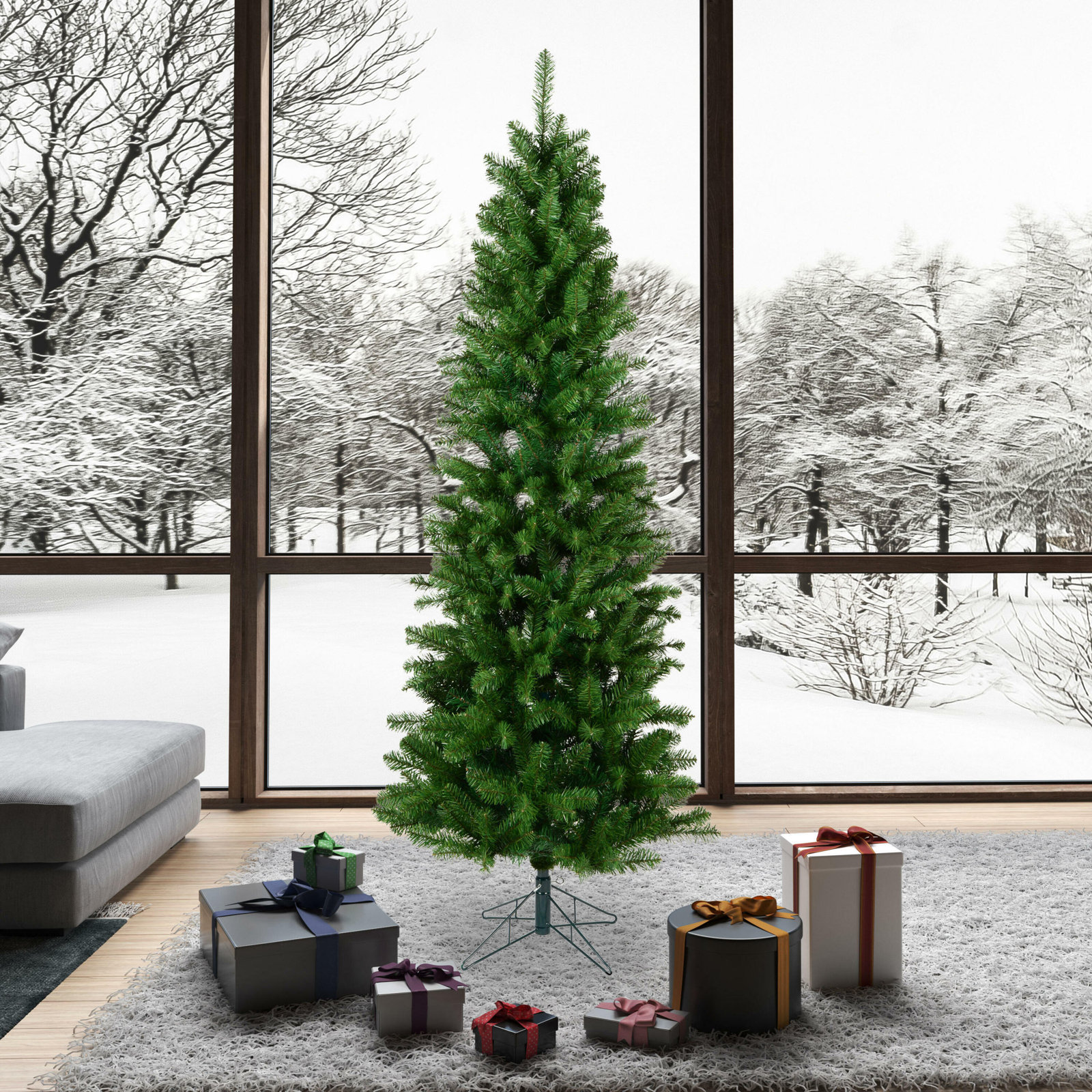 Durham 9.5' Pre-Lit Pine Christmas Tree, Unlit, 9.5' H