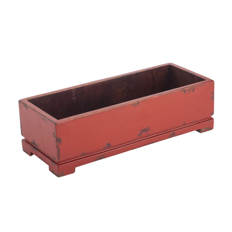Pot à fleurs en bois, Rouge