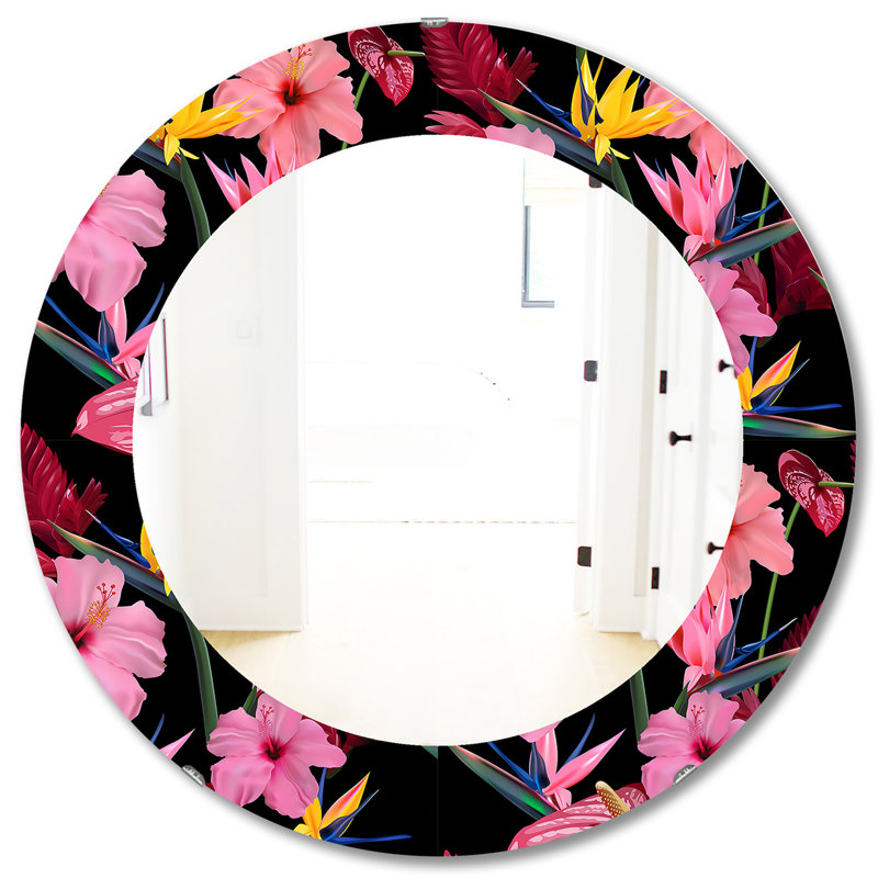 Miroir mural Obsidian Bloom, H 31,5 po x l po